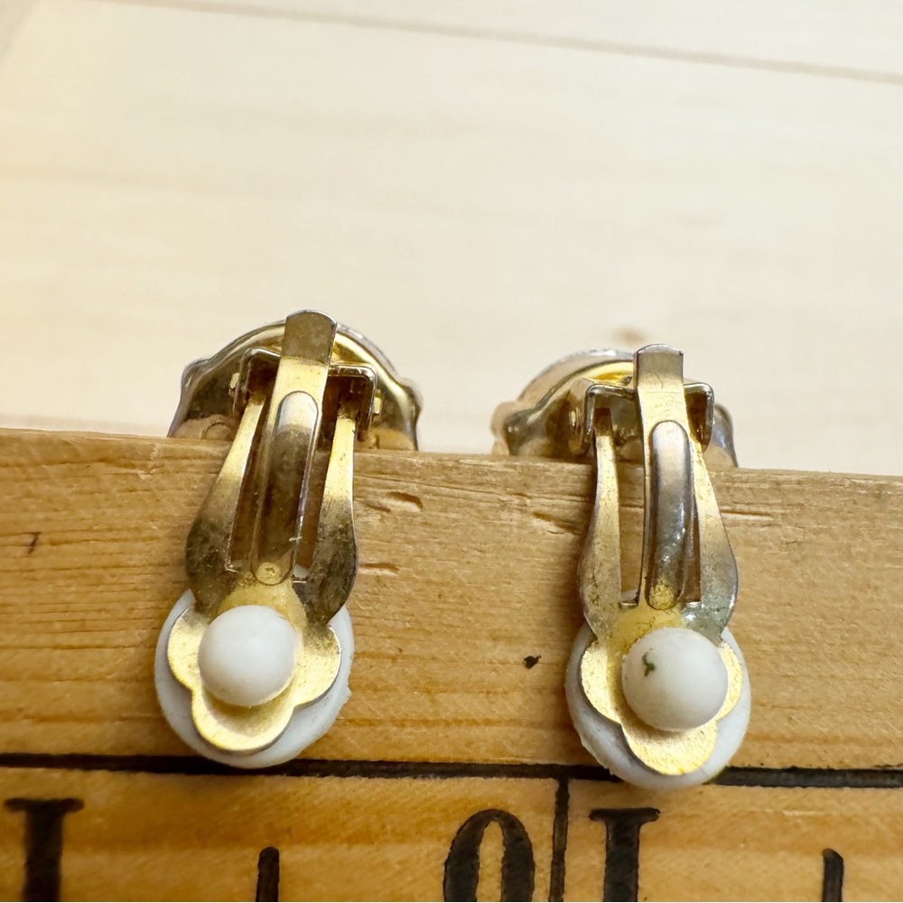 Stunning Vintage Large Root Beer Brown Rhinestones ClipOn Earrings Made in China - Picture 5 of 7